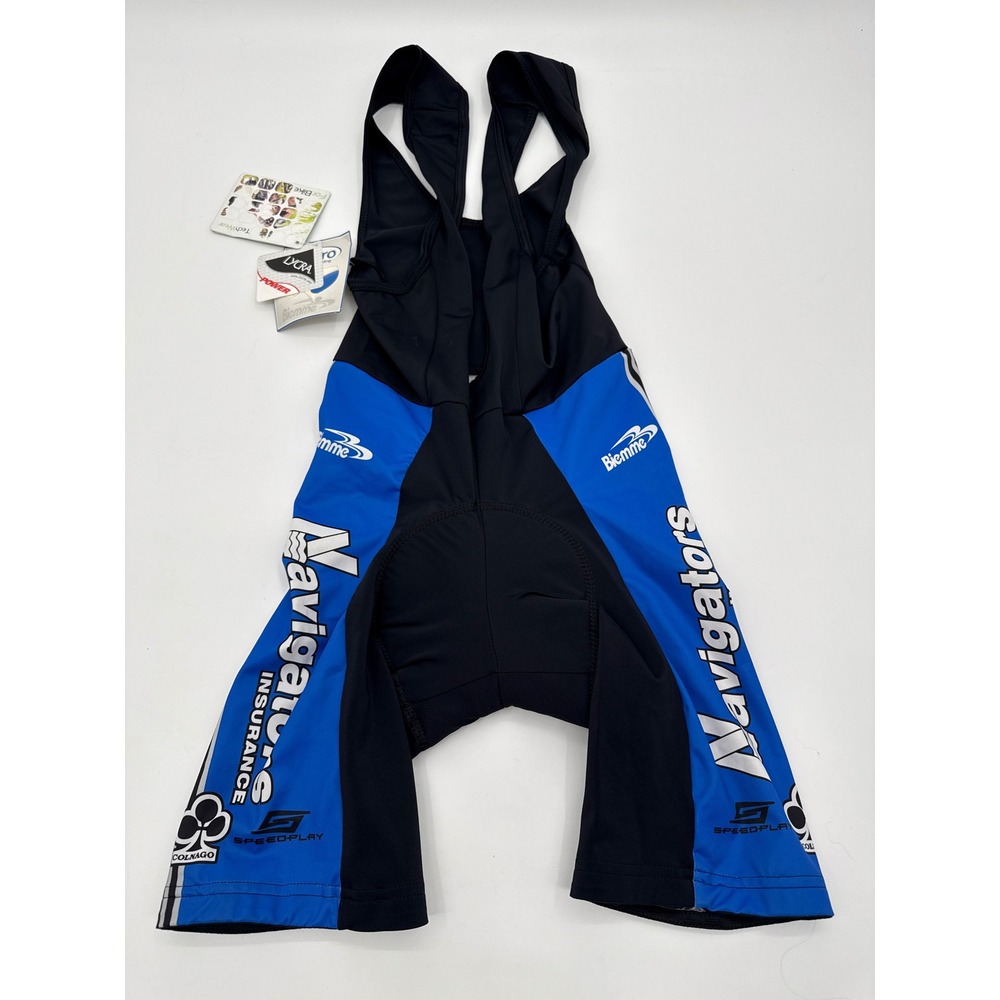 Biemme Navigators Insurance Cycling Bib Shorts Mens Medium Blue Black Italy NWT